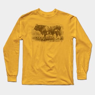 Jersey Bull Vintage Illustration Long Sleeve T-Shirt